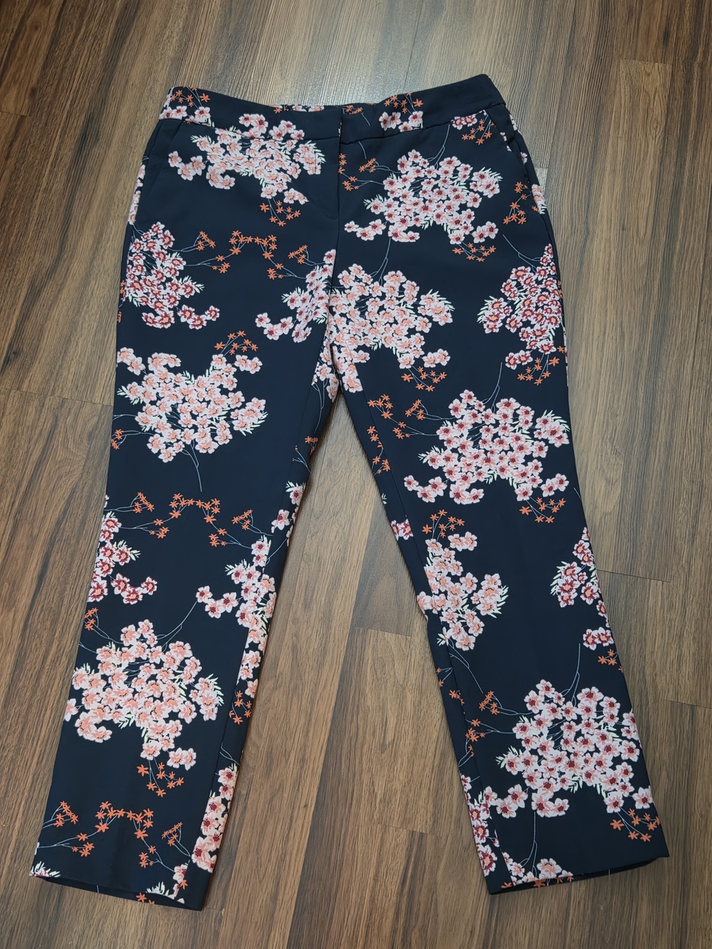 Cynthia Rowley Navy Floral Cropped Pants